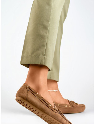 Eco-Friendly Brown Moccasins - Slip-On Shoes for Women