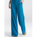 Women's Relaxed Fit Capri Blue Pants Wide Leg