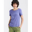 Purple Viscose Blouse Boat Neck Short Sleeves