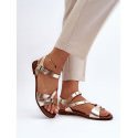 Women's Flat Leather Sandals Adjustable Buckle Comfort