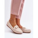 Gold Embellished Eco-Leather Moccasins - Summer Shoes