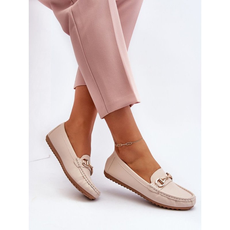 proGold Embellished Eco-Leather Moccasins - Summer Shoes_Moccasins, Loafers