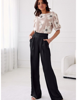 Elsa Satin Wide Leg Palazzo Pants - Elegant & Comfortable