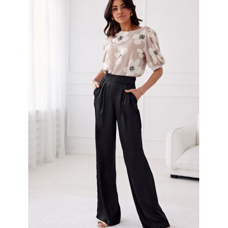 Elsa Satin Wide Leg Palazzo Pants - Elegant & Comfortable