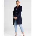 Classic Padded Collar Coat - Full Length Button Closure Warm Winter Outerwear