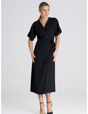 Short Kimono Sleeve Dress, Envelope Front Style