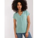 Casual Blouse Heart Neckline Short Sleeve Light Comfortable