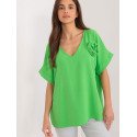 Oversize V-Neck Blouse, Comfortable Loose Fit