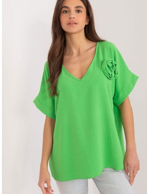 Oversize V-Neck Blouse, Comfortable Loose Fit