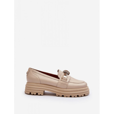 Laura Messi Leather Moccasins with Loop Detail