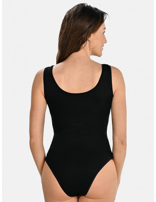 Women's Wide Strap Bodysuit - Black