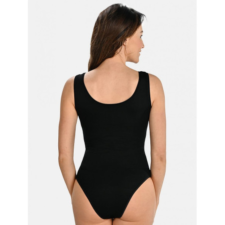 Women's Wide Strap Bodysuit - Black