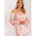 Floral Blouse, Summer Spanish Neckline 3/4 Sleeves