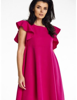 proTrapeze Mini Dress with Shoulder Frills_Formal Dresses, Cocktail Dresses