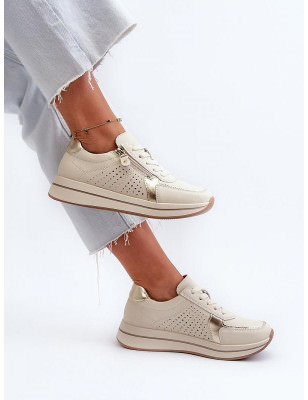 Women's Leather Sneakers Platform, Casual Comfort Shoes 2.5cm Heel