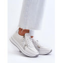 Women's Leather Sneakers Platform, Casual Comfort Shoes 2.5cm Heel