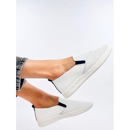 Openwork Leather Slip-On Sneakers for Women