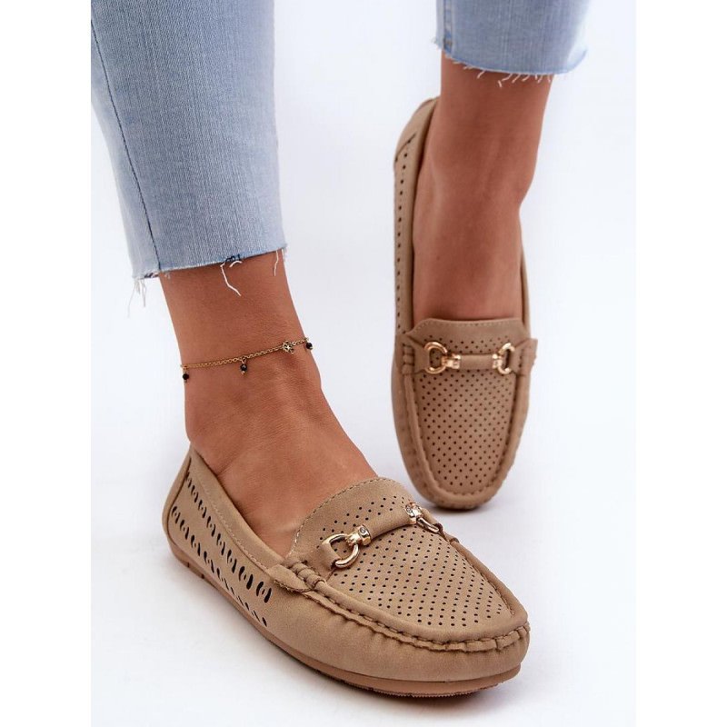 proEco-Friendly Openwork Moccasins with Gold Accents_Moccasins, Loafers