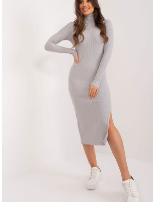 proViscose Midi Dress, Pencil Cut Turtleneck Long Sleeves_Day Dresses