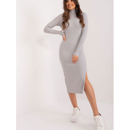 proViscose Midi Dress, Pencil Cut Turtleneck Long Sleeves_Day Dresses