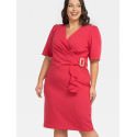 XXL Wrap Neckline Dress with Buckle Detail