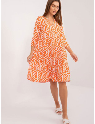 proOversized Viscose Printed Dress V-Neck 3/4 Sleeves_Day Dresses