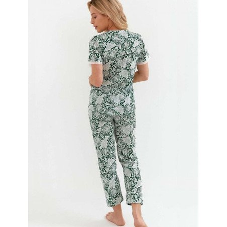 Floral Cotton Pajamas - Comfortable Short Sleeve & Pockets