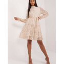 Floral Cocktail Dress Puffed Sleeves Knee Length