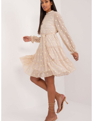 Floral Cocktail Dress Puffed Sleeves Knee Length