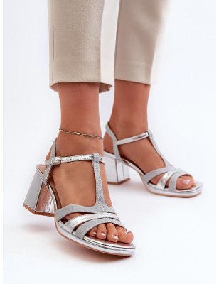 Women's Eco Leather Sandals - Adjustable Buckle Strap 7.5cm Heel