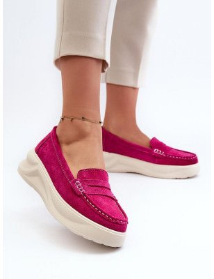 Women's Suede Moccasins Platform Shoes Comfort 5.5cm Heel