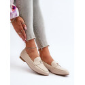 Elegant Women's Moccasins with Gold Detail, Flat Heel Comfortable