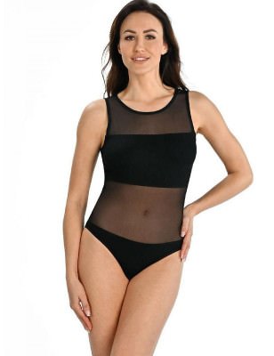 Black Viscose Bodysuit - Adjustable Wide Straps