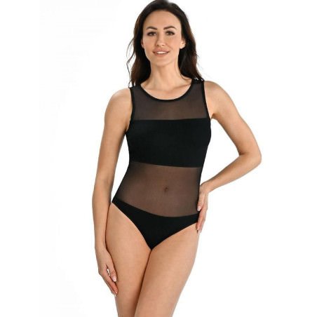 proBlack Viscose Bodysuit - Adjustable Wide Straps_Shapewear Bodies for Women