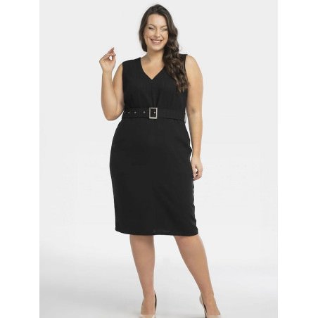 proEmma Dress: Heart Neckline, Pockets & Adjustable Belt_Plus size dresses