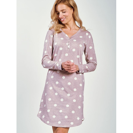 Polish Nightgown Print V-Neck Long Sleeve