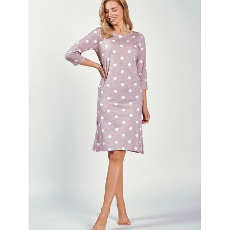 proRound Neck Printed Cotton Nightgown - Comfortable Loose Fit 3/4 Sleeves_Nightgowns, Nighties, Sleep Shirts