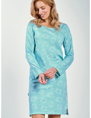 Cotton Basic Nightgown - Round Neckline Loose Fit