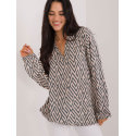 Women's Geometric Print Puff Sleeve Blouse