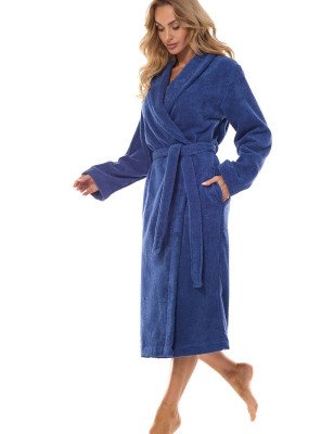 Women's Cotton Dressing Gown Luxurious Robe with Pockets