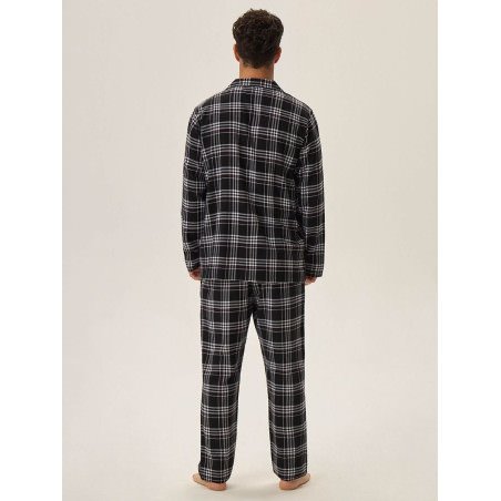 Men's HONOR 2 Black Checkered Cotton Pajama Set