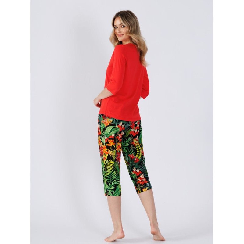 proWomen's V-Neck Pajama Set with Print Pants_Women`s Pyjamas, Sleepwear Sets