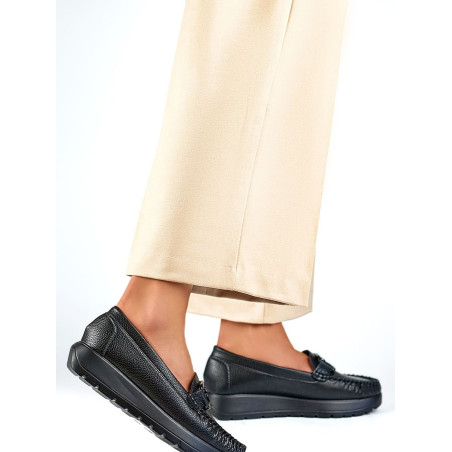 Black Eco-Friendly Platform Moccasins for Women