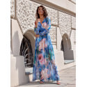 Maxi Dress Patterned Tapered Waist Elegant Formal Gown