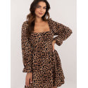 Animal Print Square Neck Mini Dress