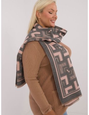 Geometric Pattern Scarf with Tassels