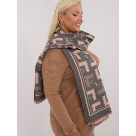 Geometric Pattern Scarf with Tassels