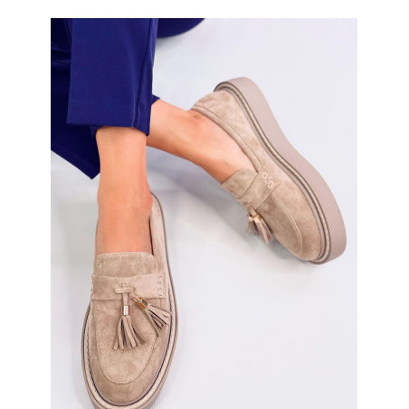 Platform Moccasins Tassels Eco-Suede Women's Shoes