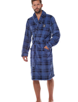 Men's Printed Luxury Bathrobe with Embroidery