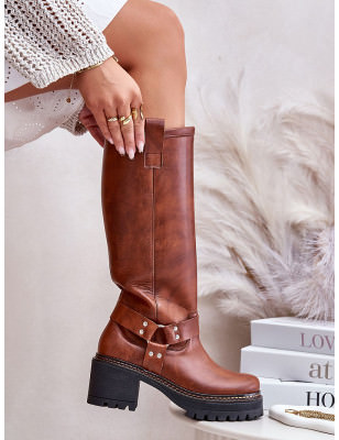 Leather Comfort Boots for Women - Heel & Platform Design